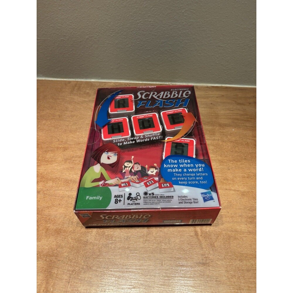 2010 Hasbro Scrabble Flash Electronic Word Family Age 8+ Game BRAND New Sealed